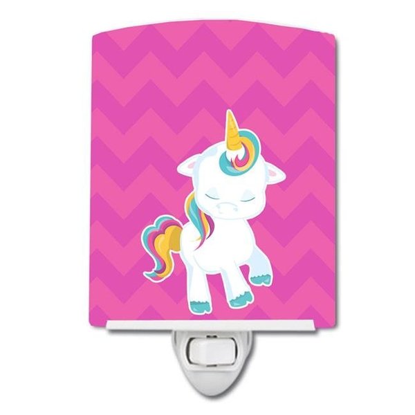 Carolines Treasures Carolines Treasures BB6809CNL Pink Chevron Unicorn Ceramic Night Light BB6809CNL